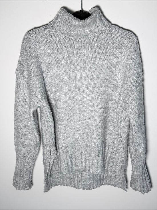 Pink Rose Sweaters - Pink Rose Light Gray Turtleneck Sweater